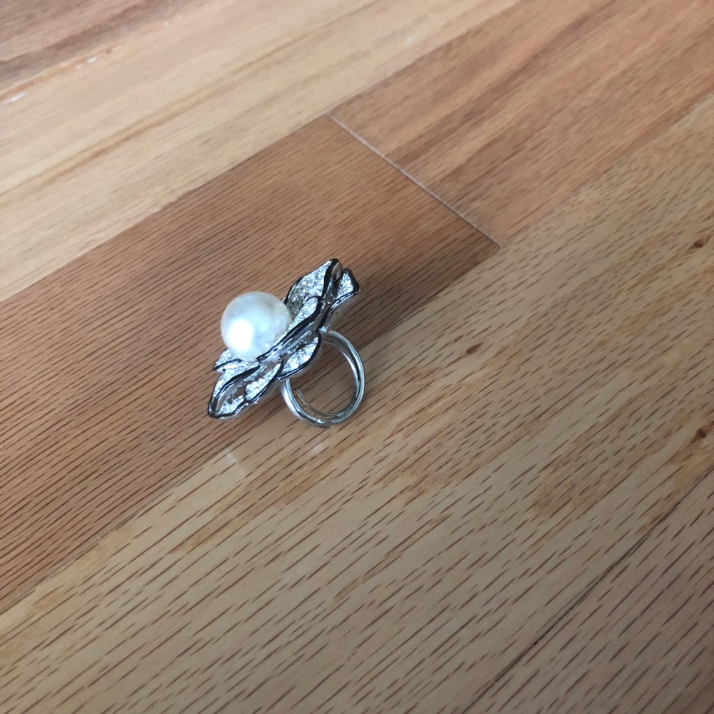 Silver Flower Statement Ring - image 2